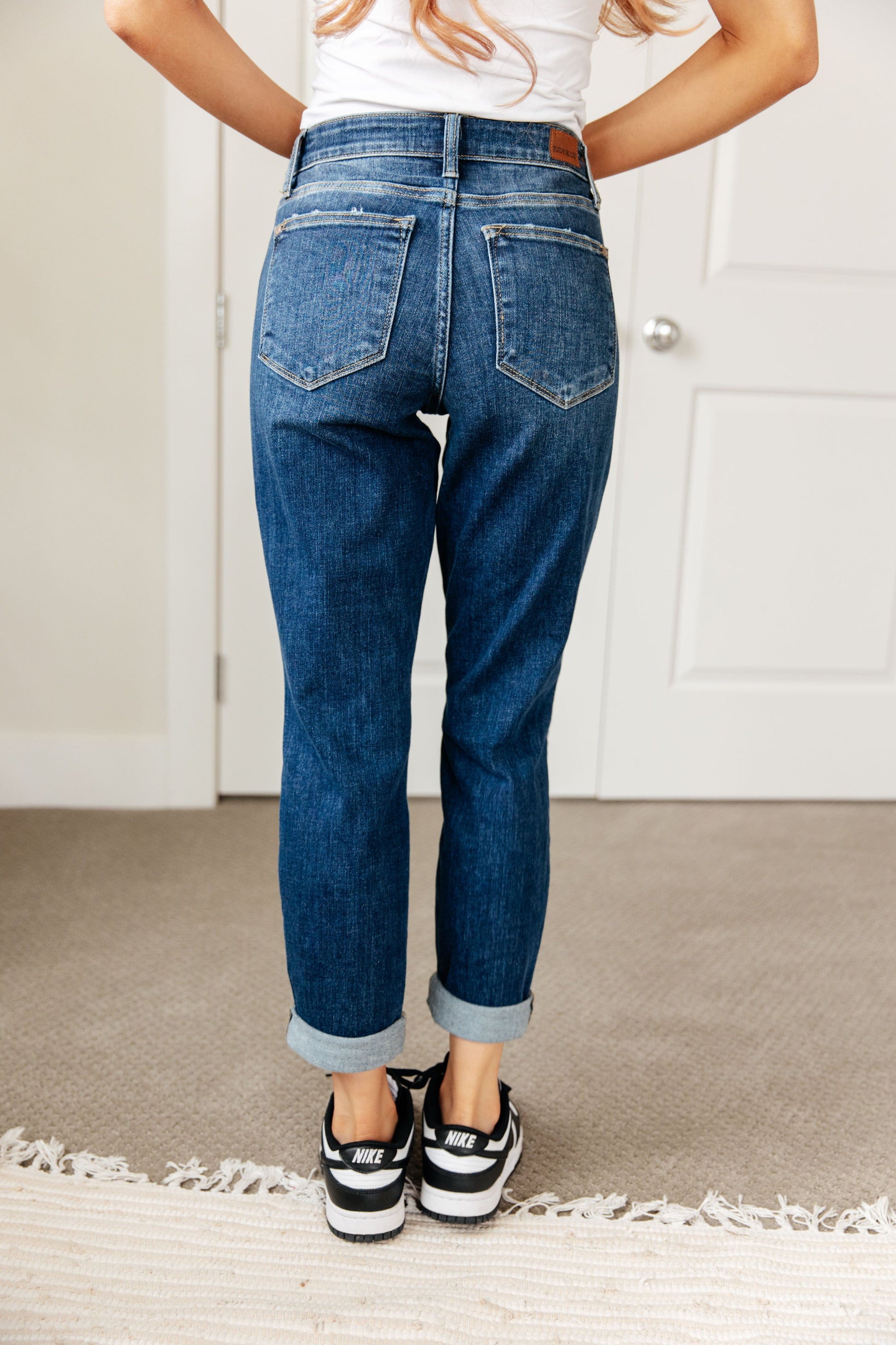 London Midrise Cuffed Boyfriend Jeans - Dahlia Boutique