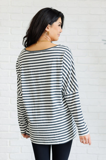 Obviously Mine Striped Oversized Top