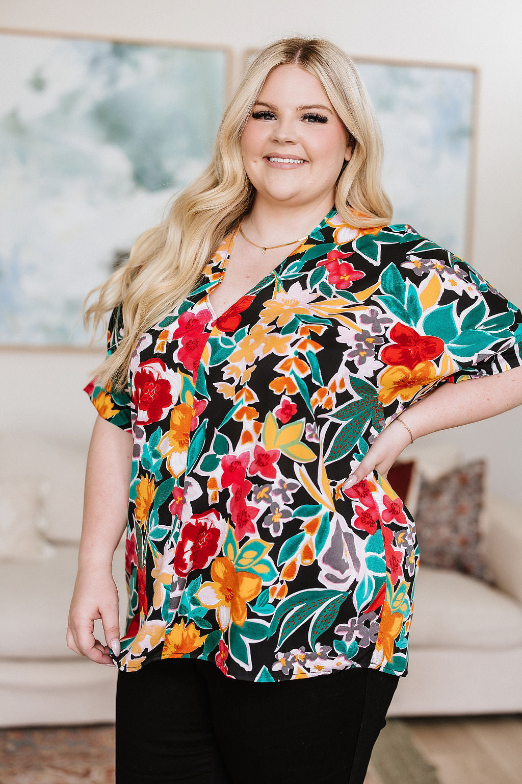 Pretty in Paradise Floral Blouse