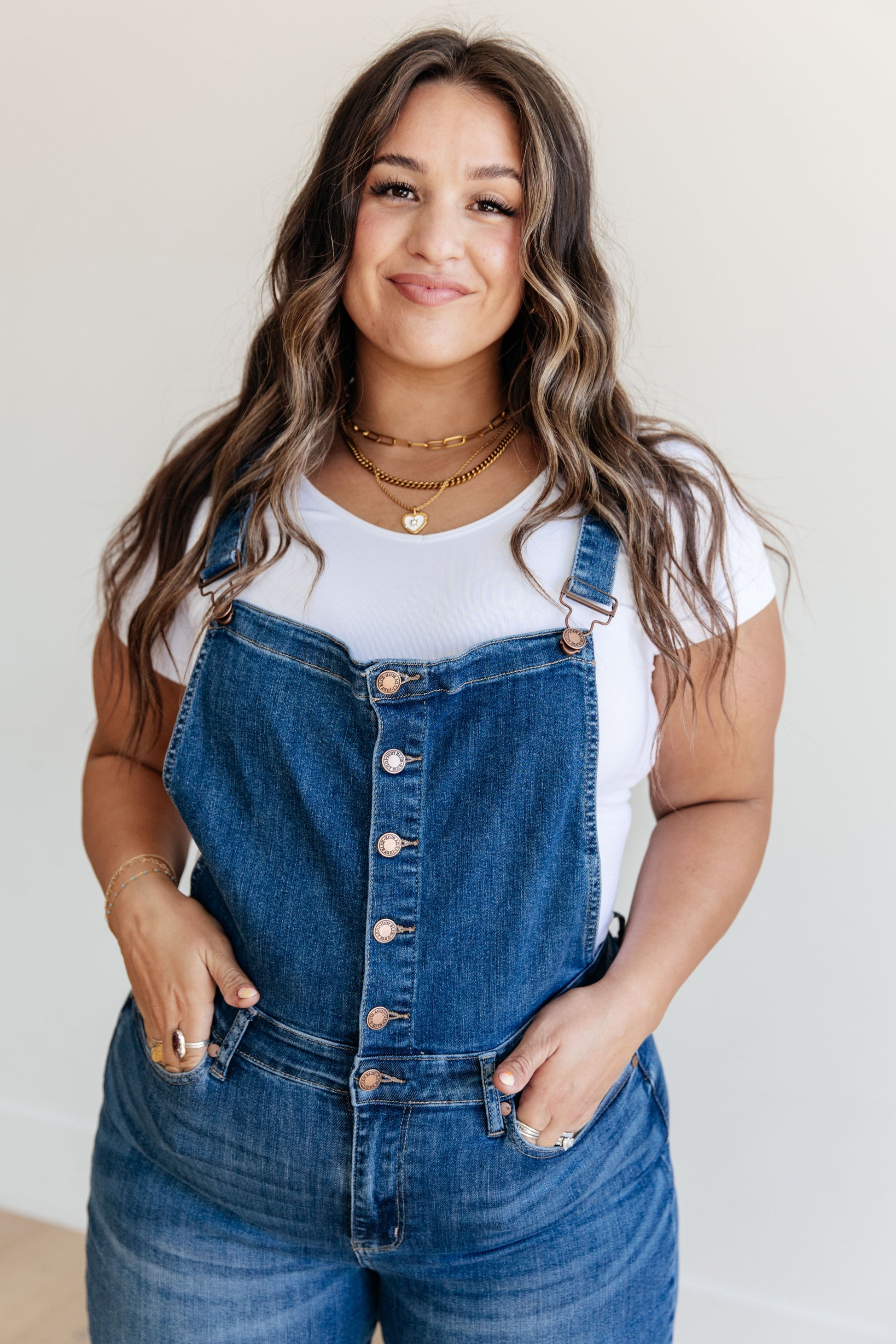 Priscilla High Rise Crop Wide Leg Denim Overalls - Dahlia Boutique