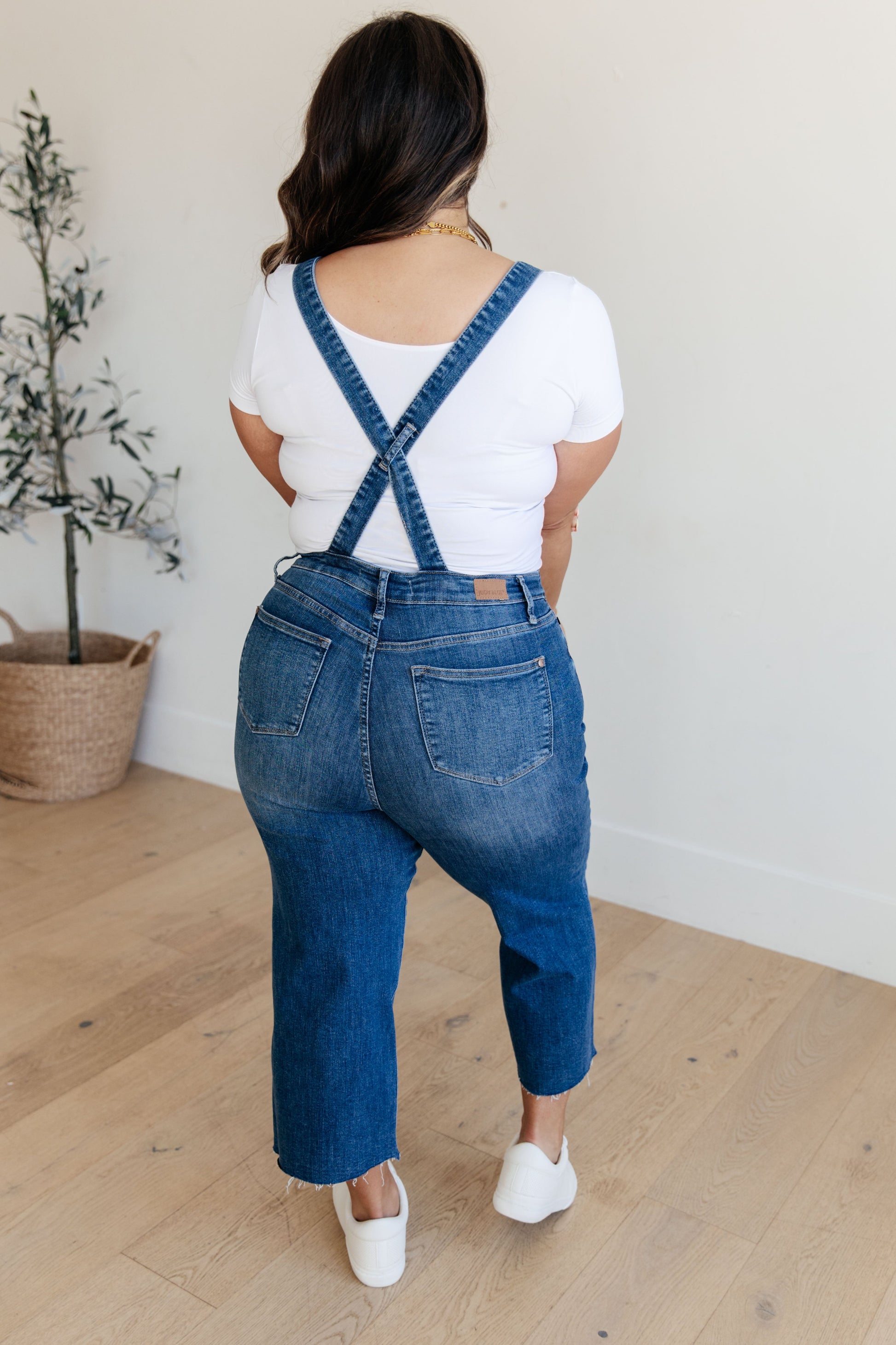 Priscilla High Rise Crop Wide Leg Denim Overalls - Dahlia Boutique