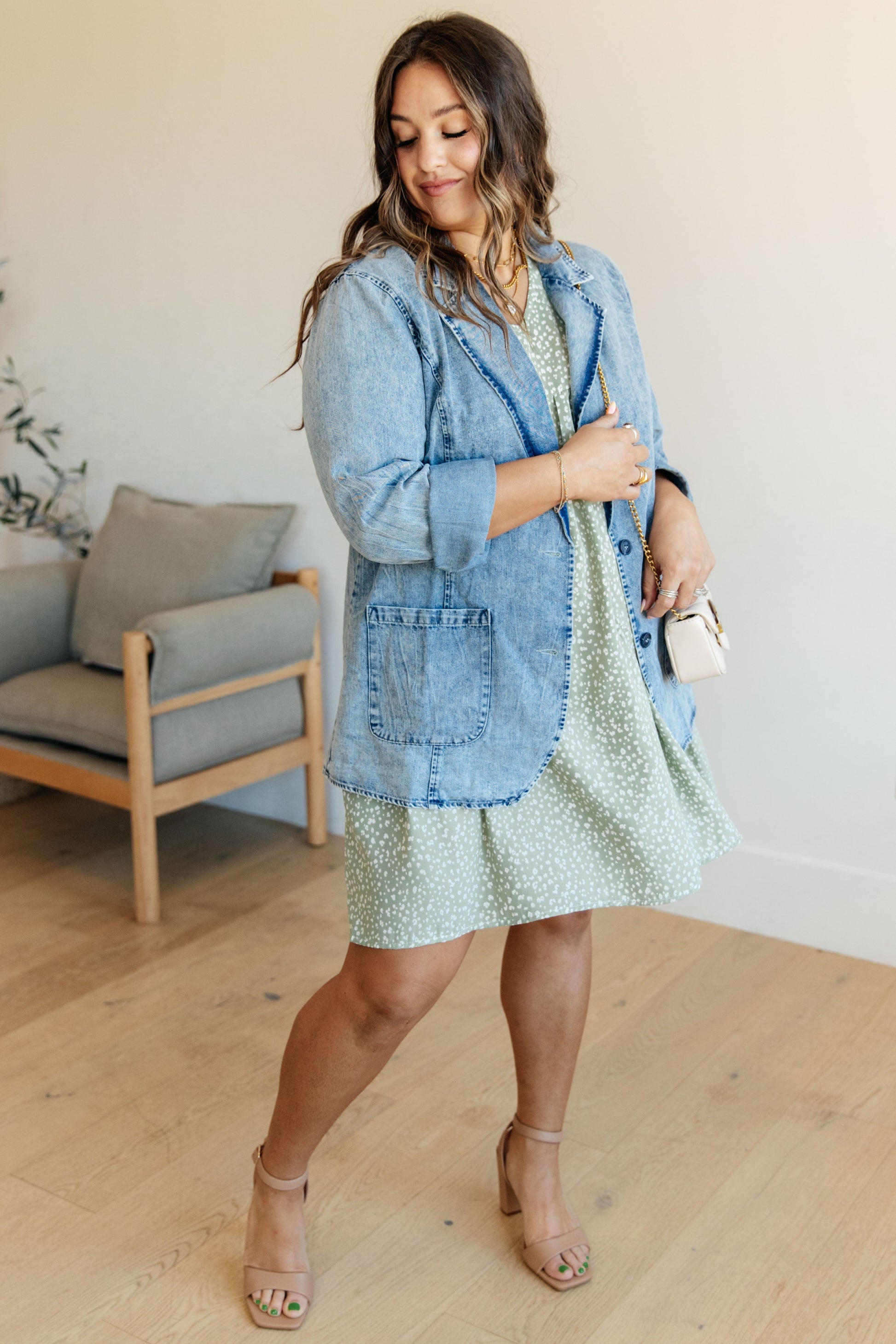 Business Brunch Denim Blazer - Dahlia Boutique