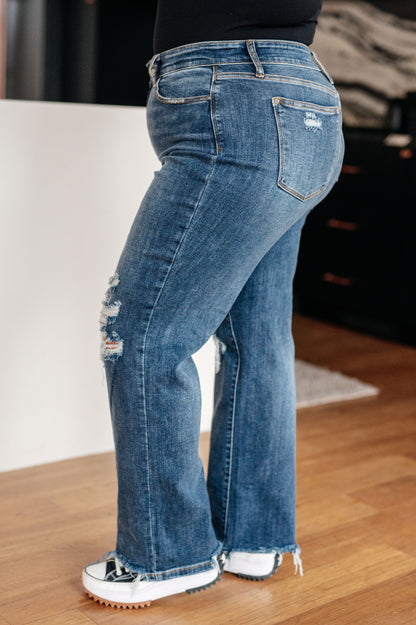 Rose High Rise 90's Straight Jeans in Dark Wash - Dahlia Boutique