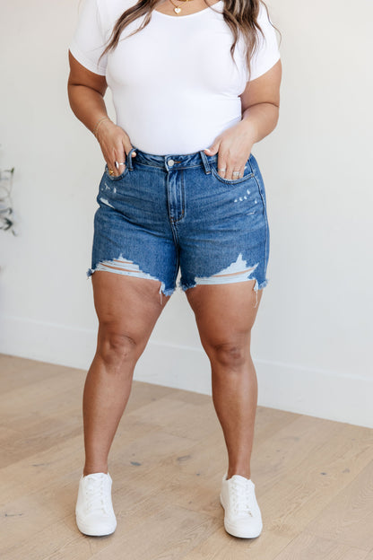 Samantha High Rise Rigid Magic Distressed Cutoff Shorts - Dahlia Boutique