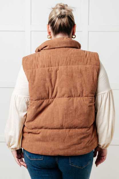 Set Me Up Corduroy Puffer Vest