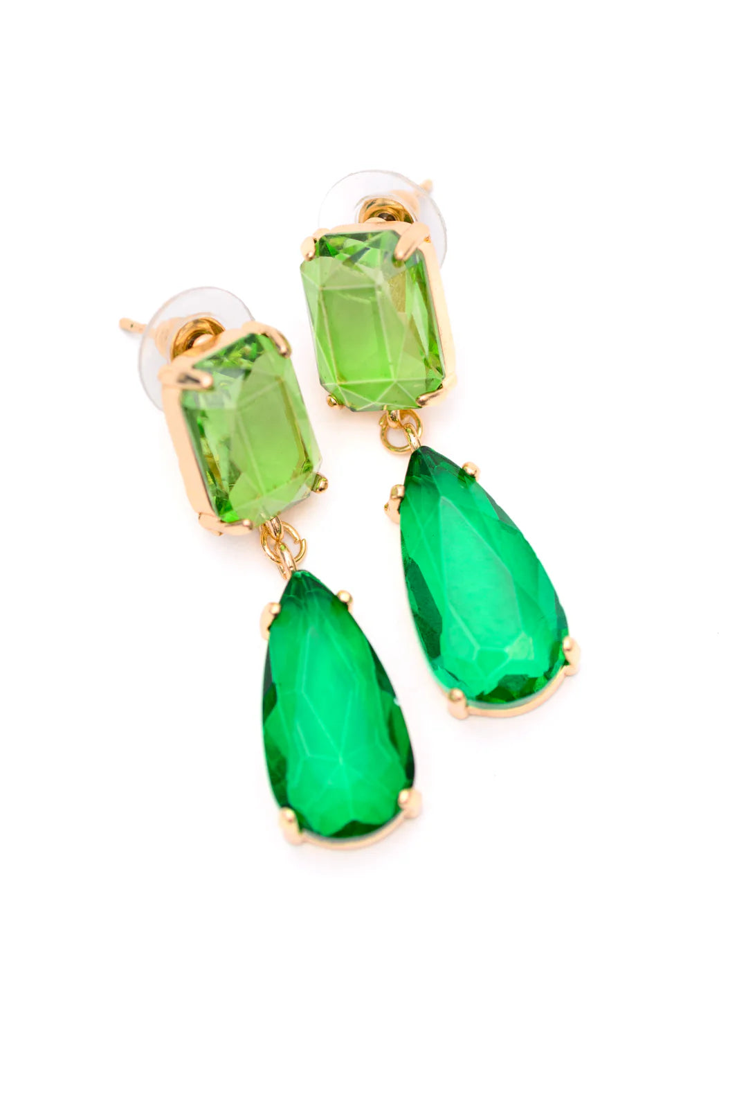 Sparkling Spirit Drop Crystal Earrings in Green