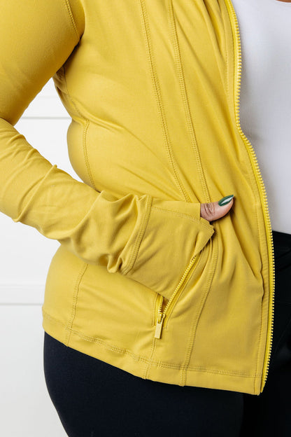 Staying Swift Activewear Jacket in Yellow Pear