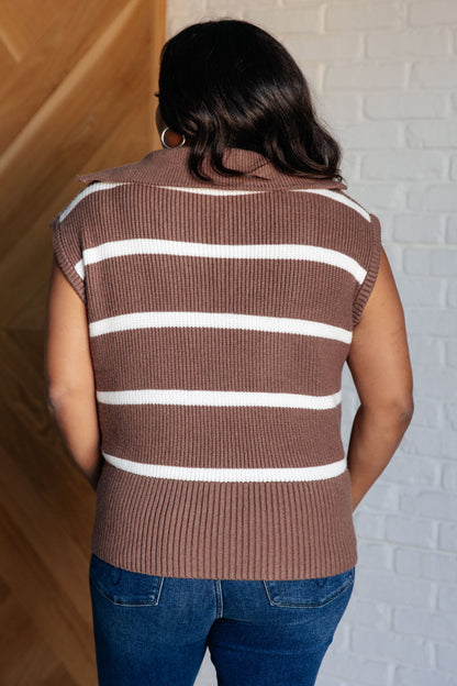 Tea Service 1/4 Zip Sleeveless Sweater