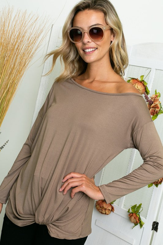 PLUS SOLID ONE SHOULDER TOP