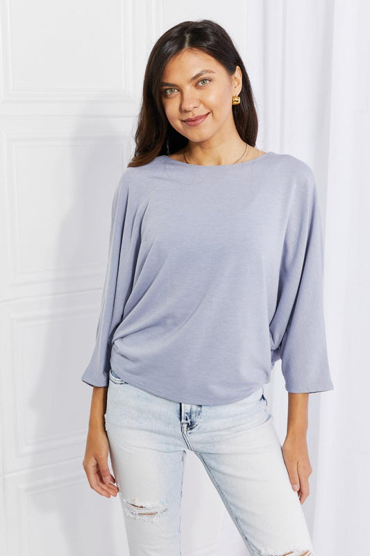 Andree by Unit Full Size Needless to Say Dolman Sleeve Top - Dahlia Boutique