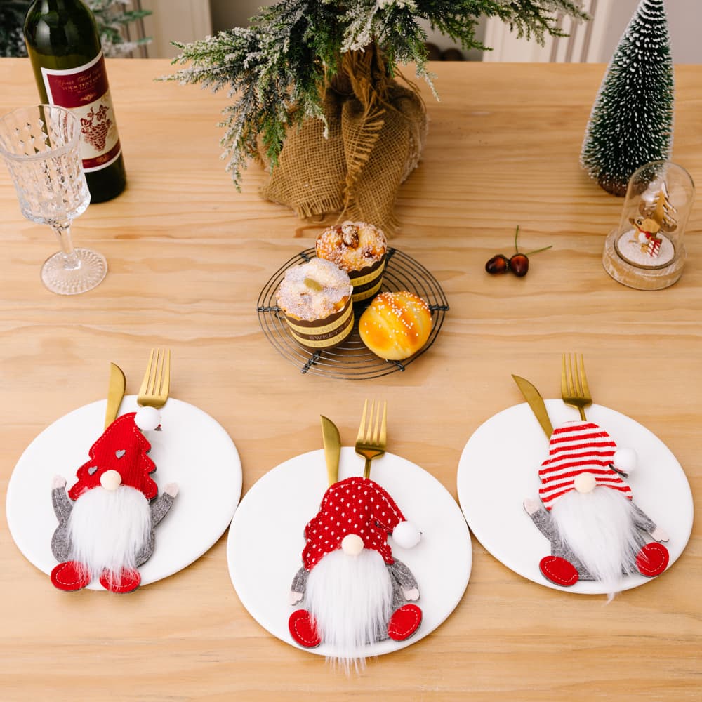 Faceless Gnome Cutlery Holders, Set of 3