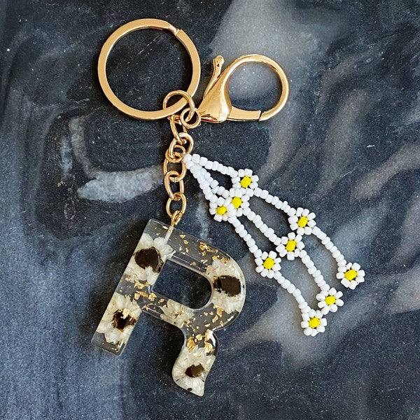 Baby Daisy Initial Key Chain