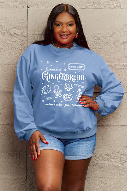 Simply Love Full Size GINGERBREAD Long Sleeve Sweatshirt