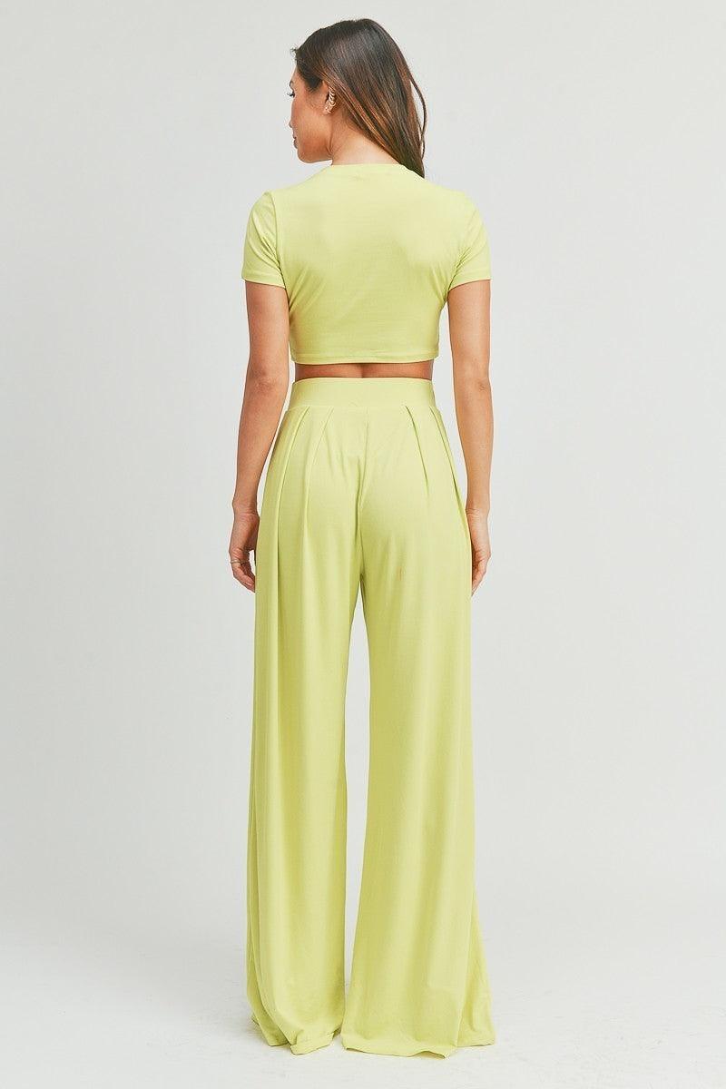 Crop Top And Palazzo Pants Set - Dahlia Boutique