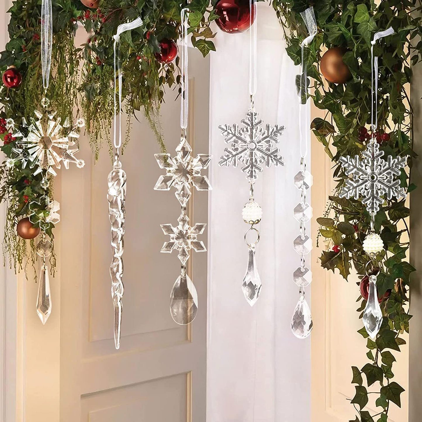 Acrylic Icicle Ornaments, Set of 10