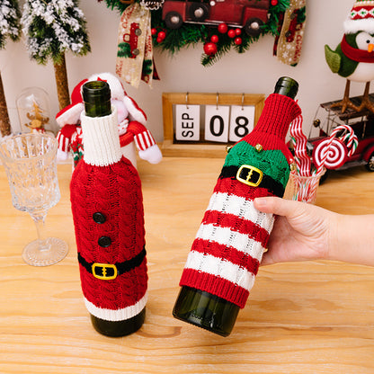 Cable-Knit Wine Bottle Covers, Set of 2