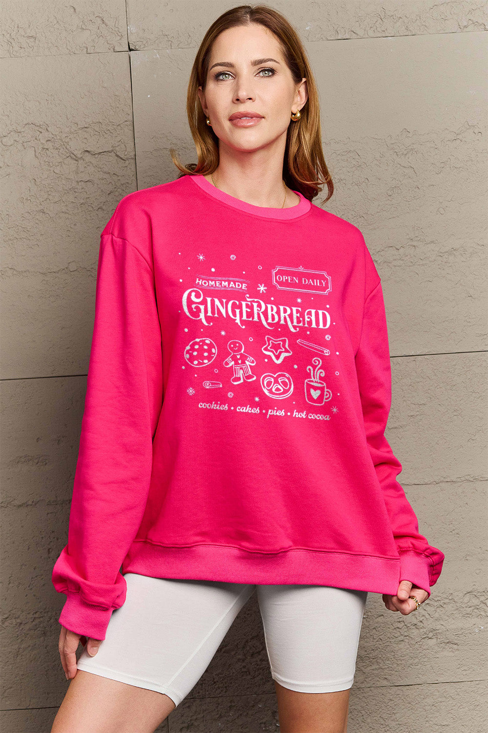 Simply Love Full Size GINGERBREAD Long Sleeve Sweatshirt