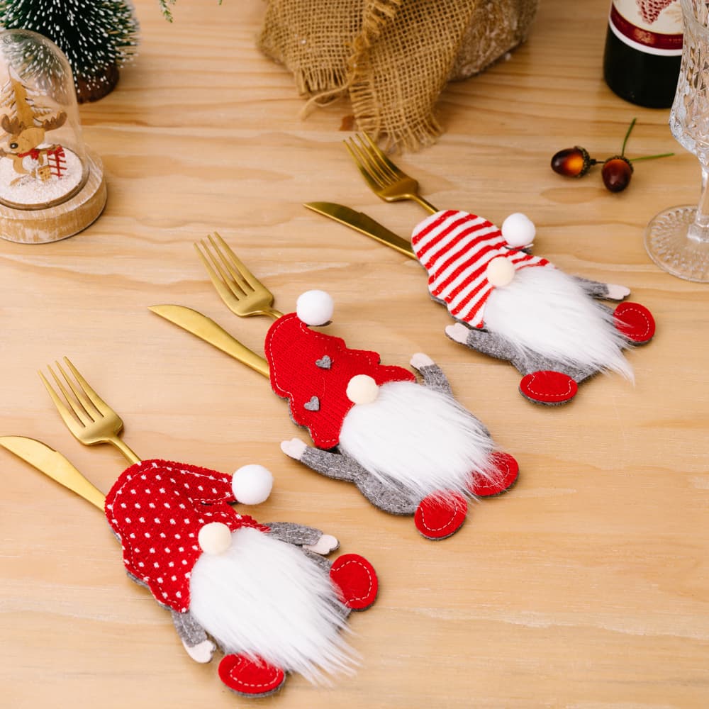 Faceless Gnome Cutlery Holders, Set of 3