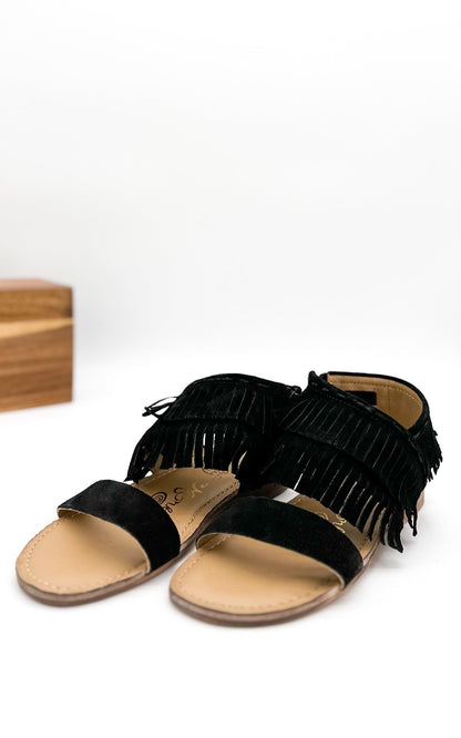 Fringe Star Sandal in Black