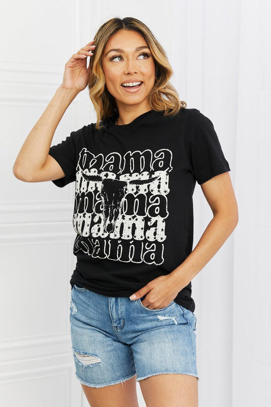 mineB I Got It From My Mama Full Size Graphic Tee in Black - Dahlia Boutique