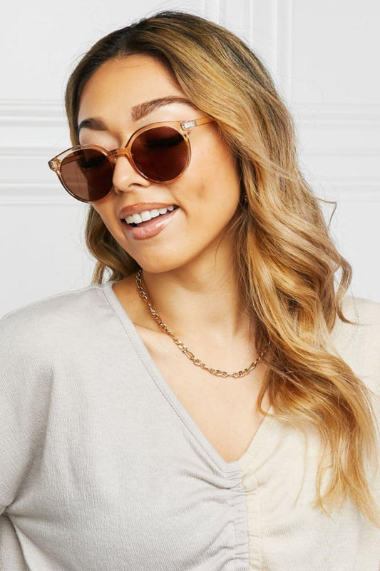 Round Full Rim Polycarbonate Frame Sunglasses - Dahlia Boutique
