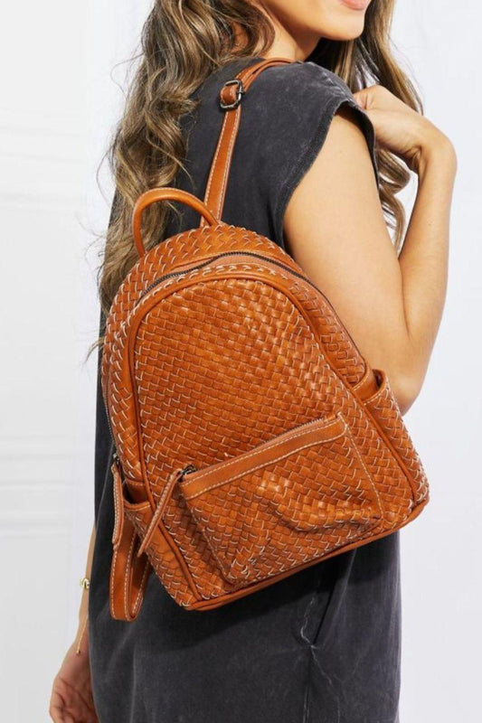 SHOMICO Certainly Chic Faux Leather Woven Backpack - Dahlia Boutique