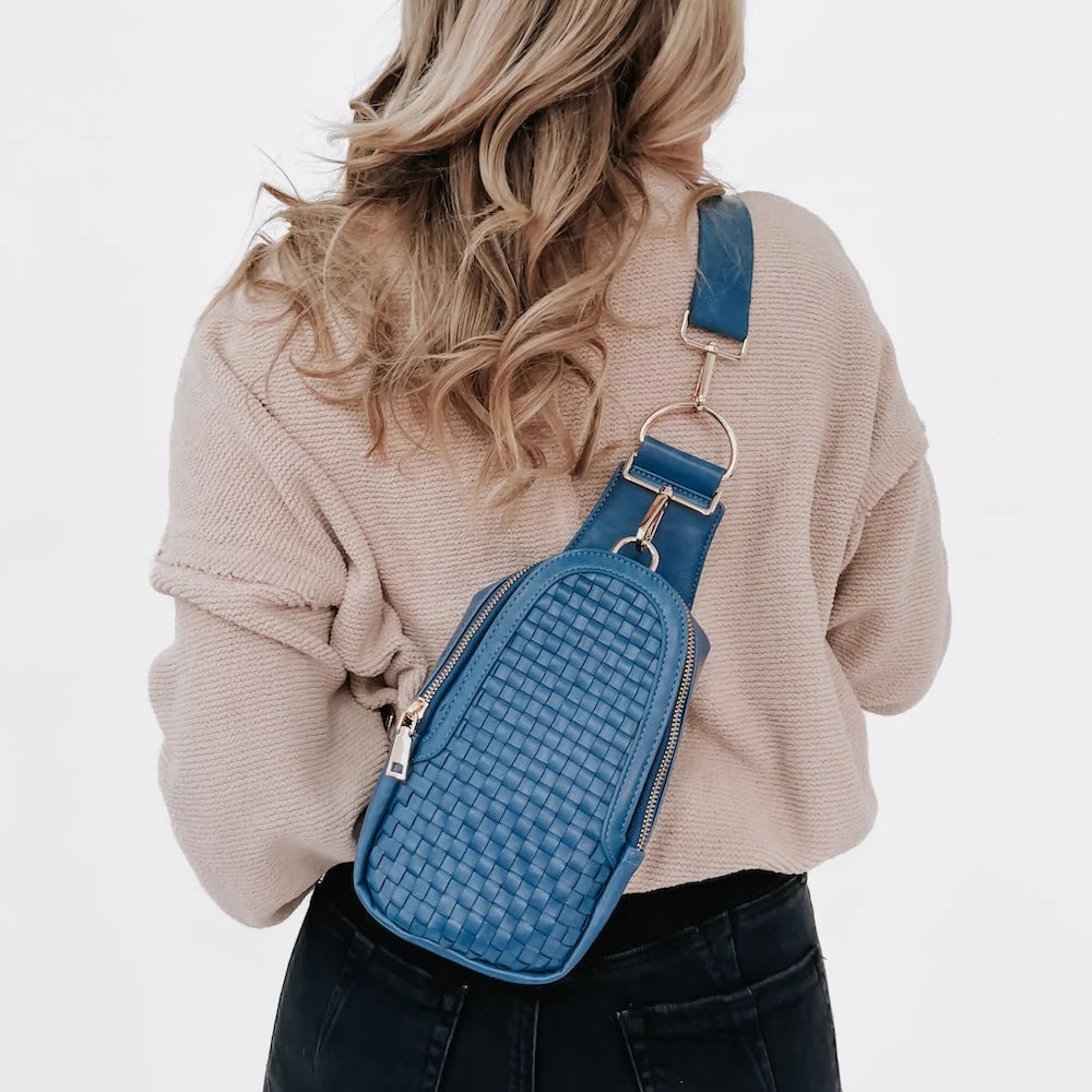 WAVERLY WOVEN SLING BAG