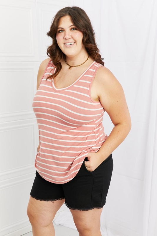 Zenana Find Your Path Full Size Sleeveless Striped Top - Dahlia Boutique