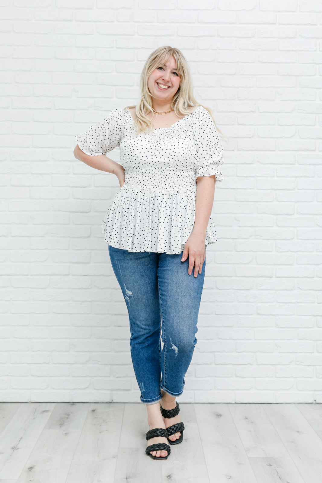 Chose Me Dotted Top - Dahlia Boutique