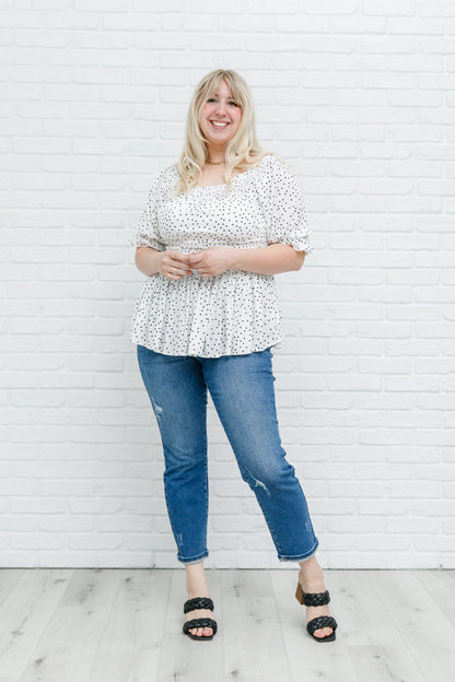 Chose Me Dotted Top - Dahlia Boutique