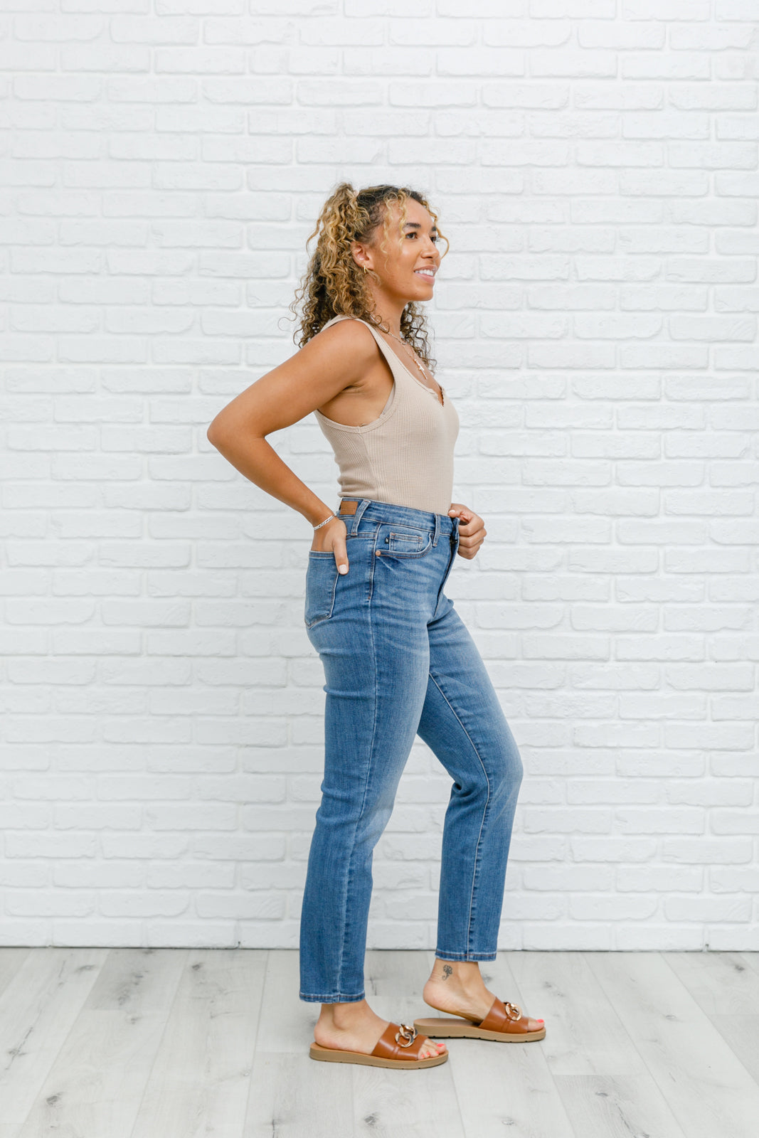 High Waist Slim Fit Jeans - Dahlia Boutique