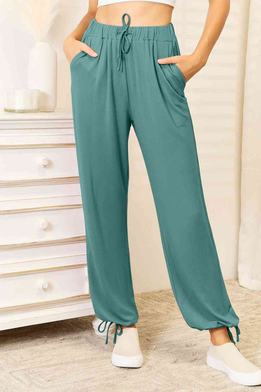 Basic Bae Full Size Soft Rayon Drawstring Waist Pants with Pockets - Dahlia Boutique