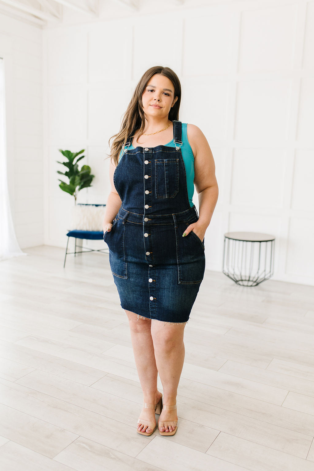 Agnes Denim Overall Dress - Dahlia Boutique