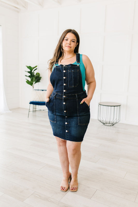 Agnes Denim Overall Dress - Dahlia Boutique