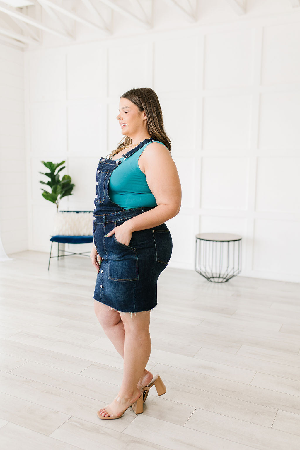 Agnes Denim Overall Dress - Dahlia Boutique