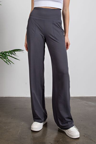 Faith Apparel Full Size High Waist Straight Leg Sweatpants - Dahlia Boutique