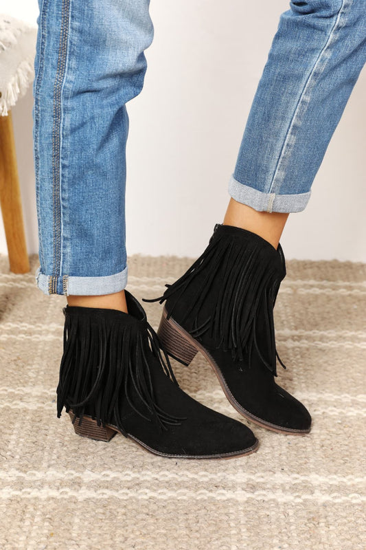 Legend Women's Fringe Cowboy Western Ankle Boots - Dahlia Boutique