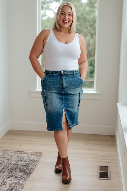 Always Be There Cargo Denim Skirt - Dahlia Boutique