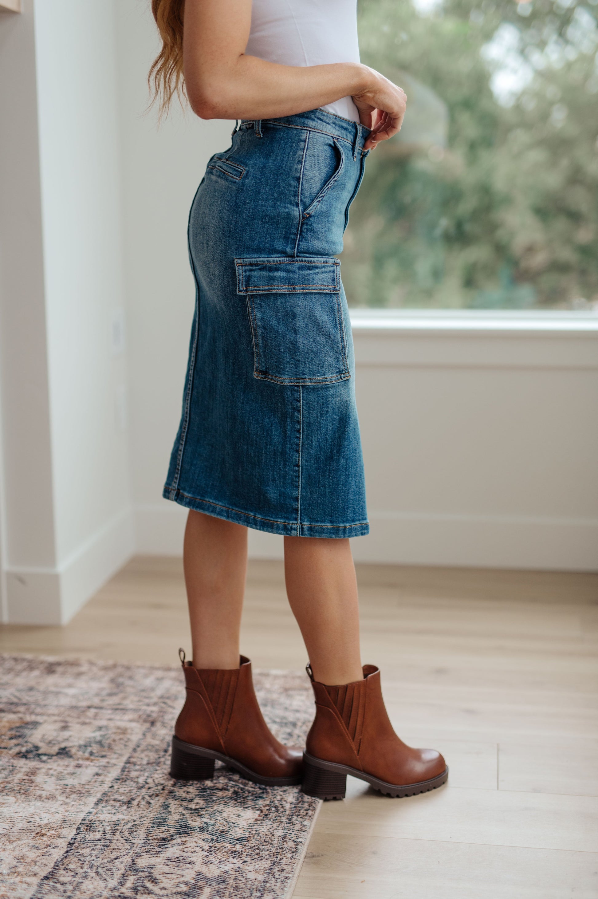 Always Be There Cargo Denim Skirt - Dahlia Boutique