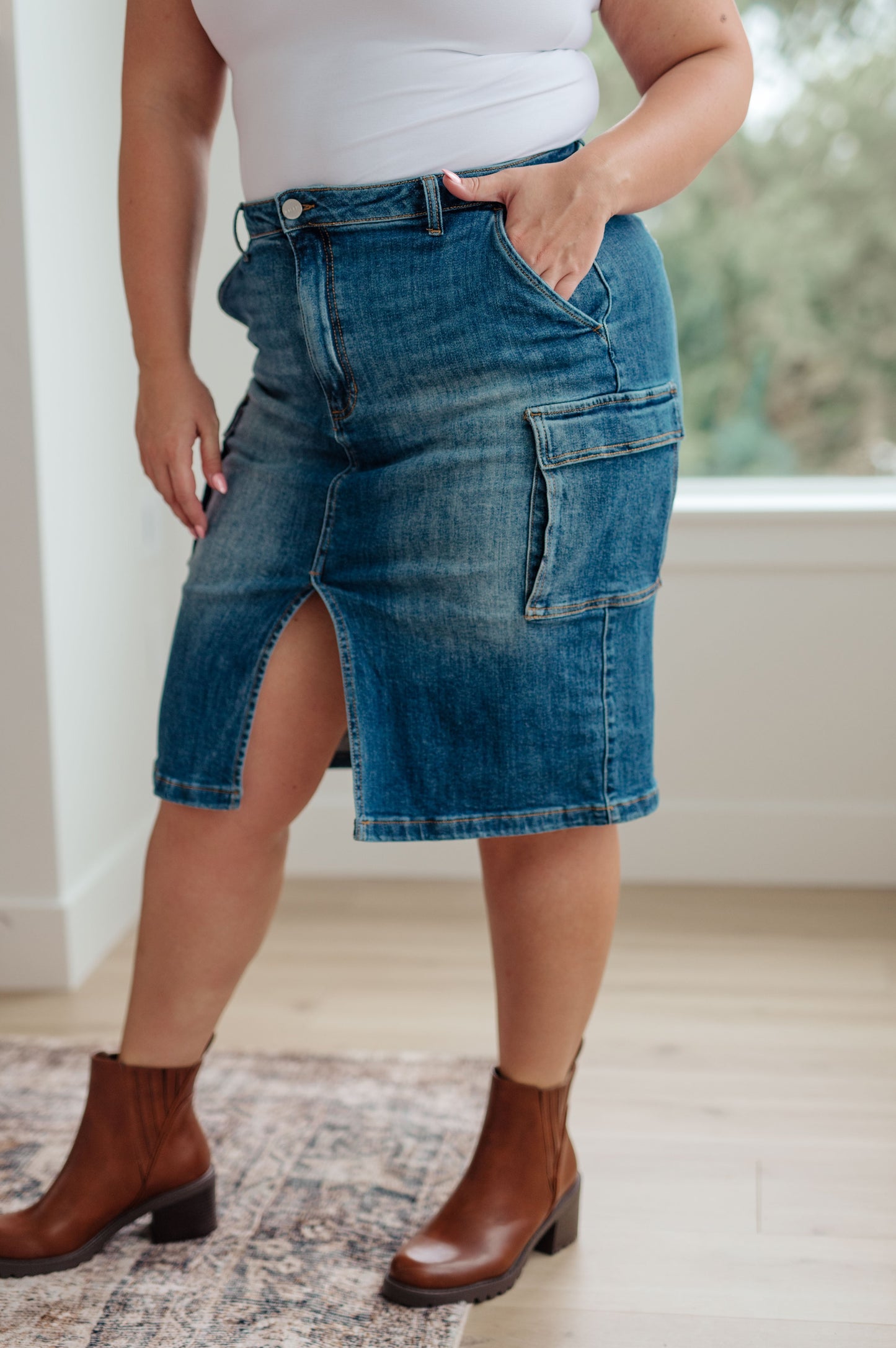 Always Be There Cargo Denim Skirt - Dahlia Boutique