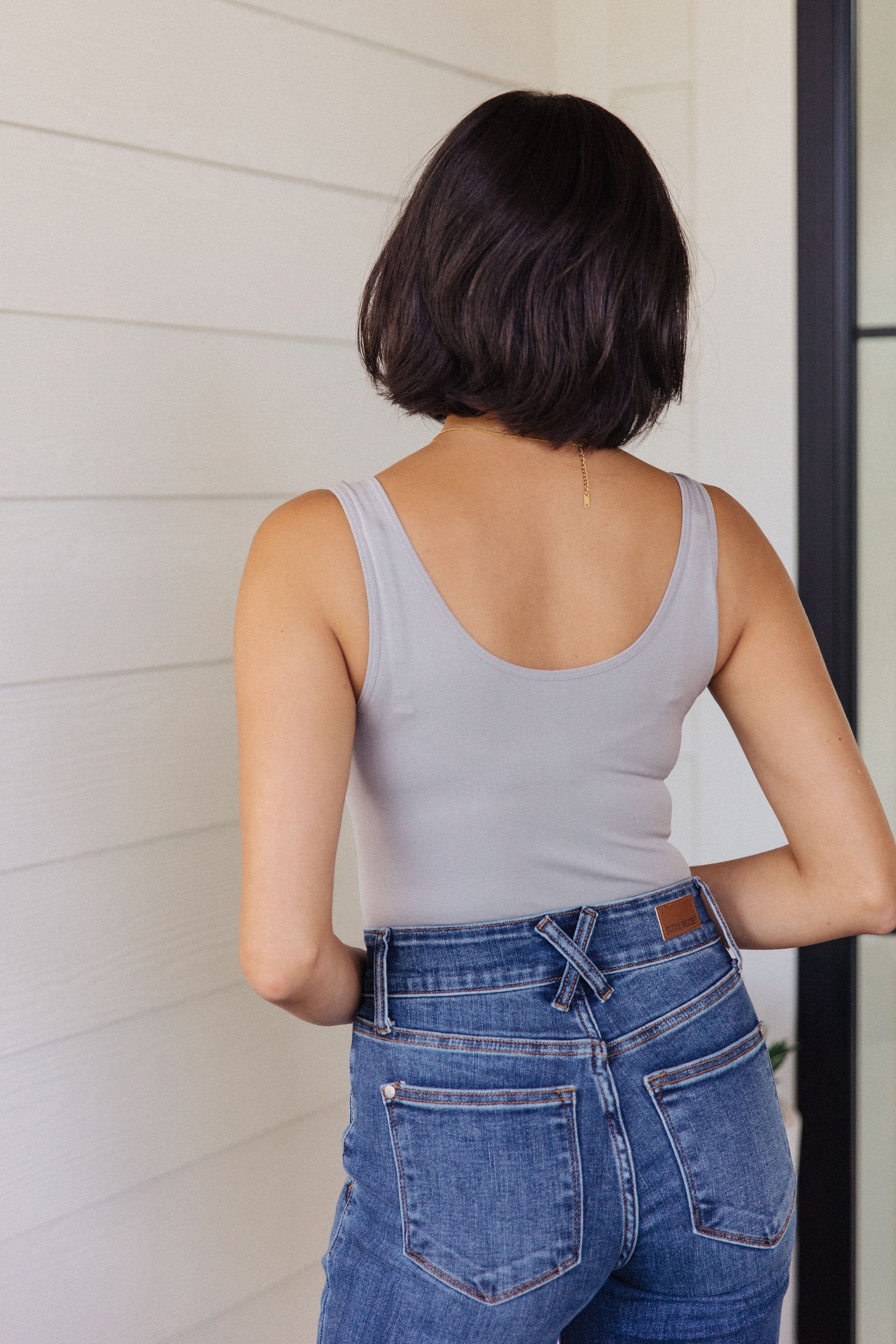 The Basics Bodysuit in Grey - Dahlia Boutique