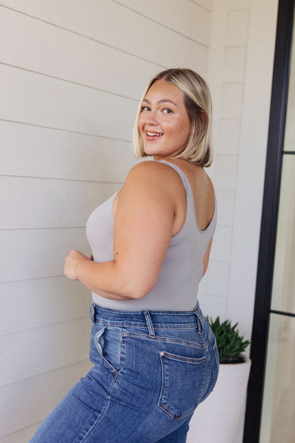 The Basics Bodysuit in Grey - Dahlia Boutique