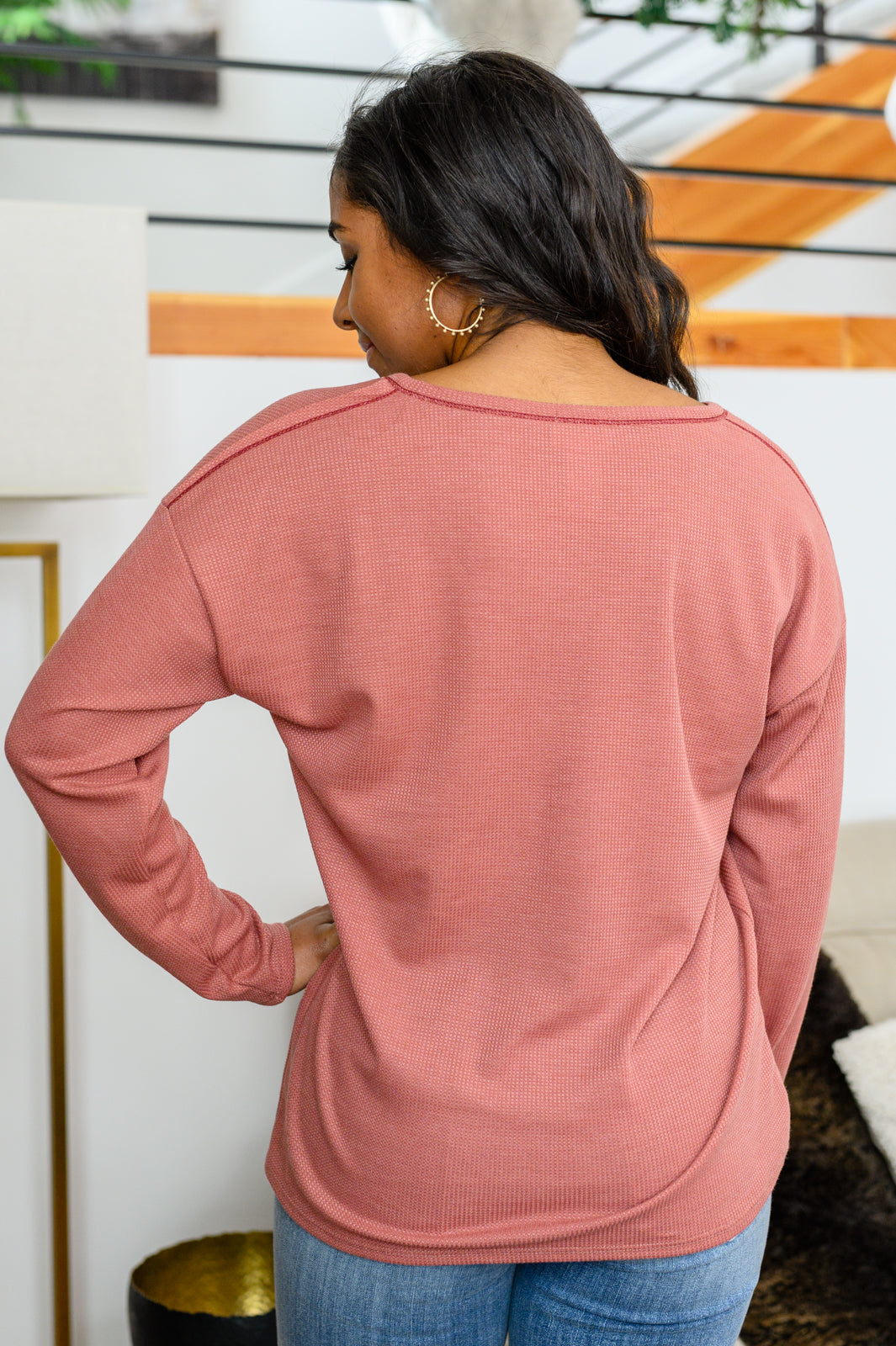 Behind The Scenes Waffle Knit Top - Dahlia Boutique