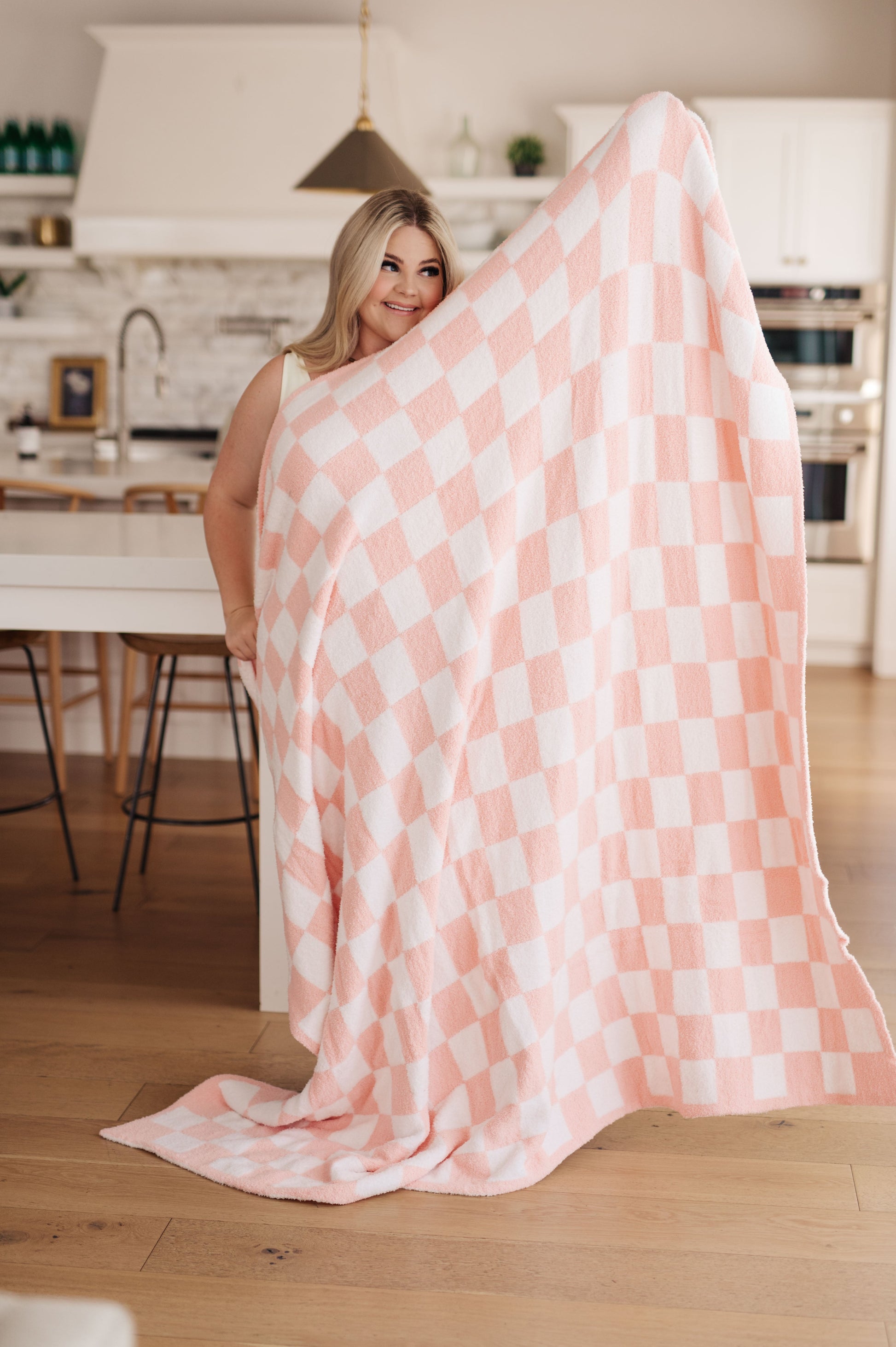 Penny Blanket Single Cuddle Size in Pink Check - Dahlia Boutique