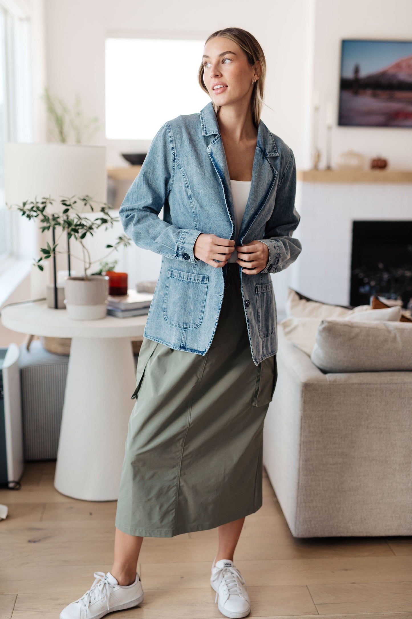 Business Brunch Denim Blazer - Dahlia Boutique