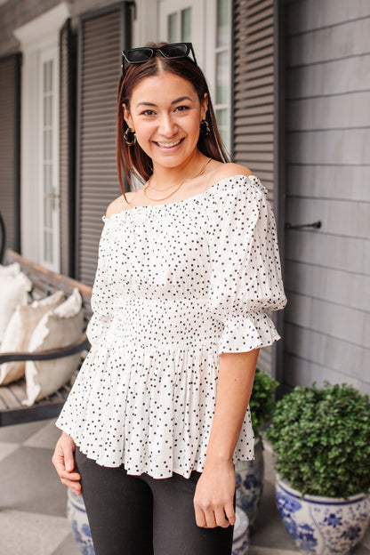 Chose Me Dotted Top - Dahlia Boutique