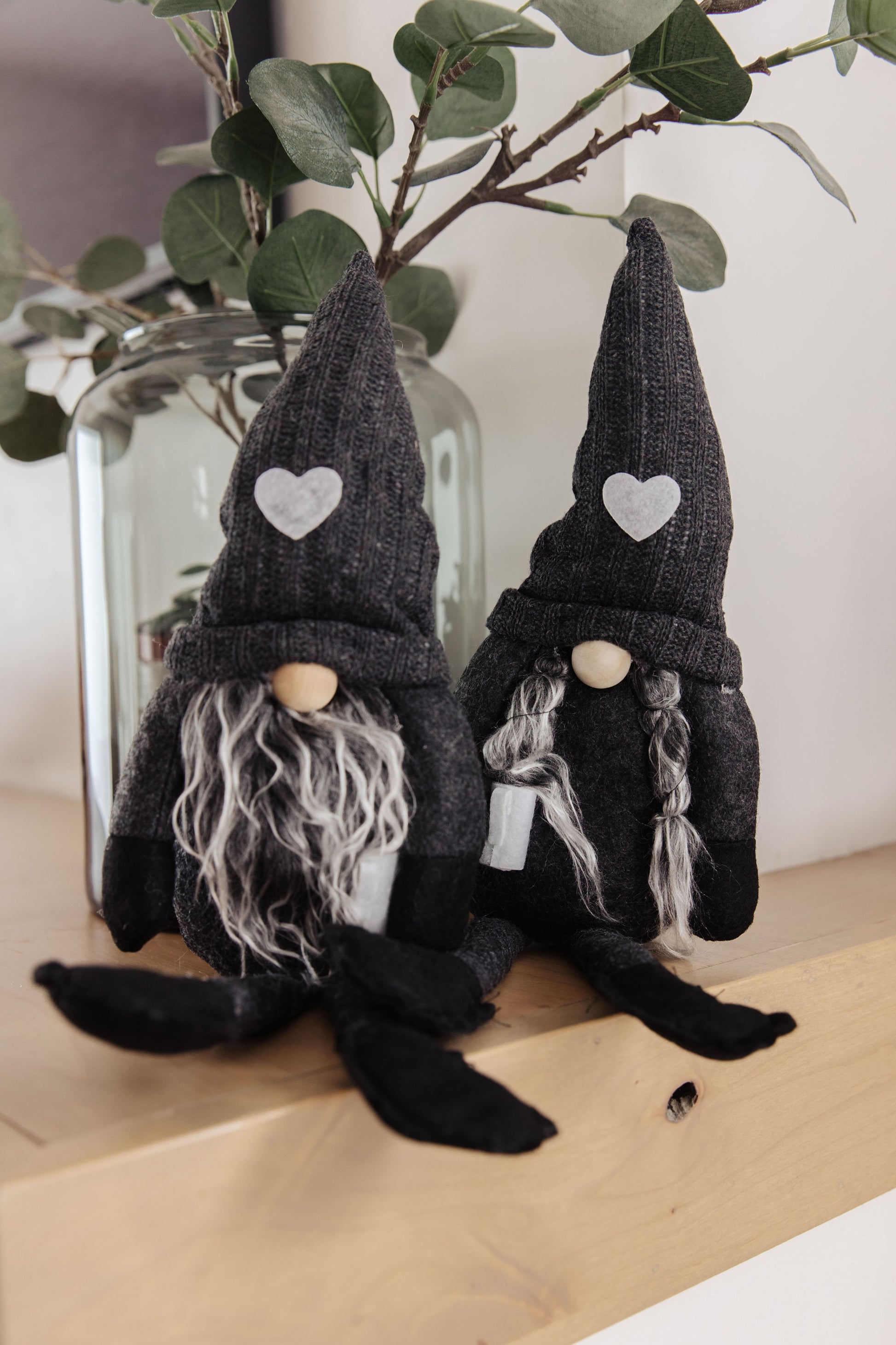 Coffee Lover Gnomes Set of 2 in Charcoal - Dahlia Boutique