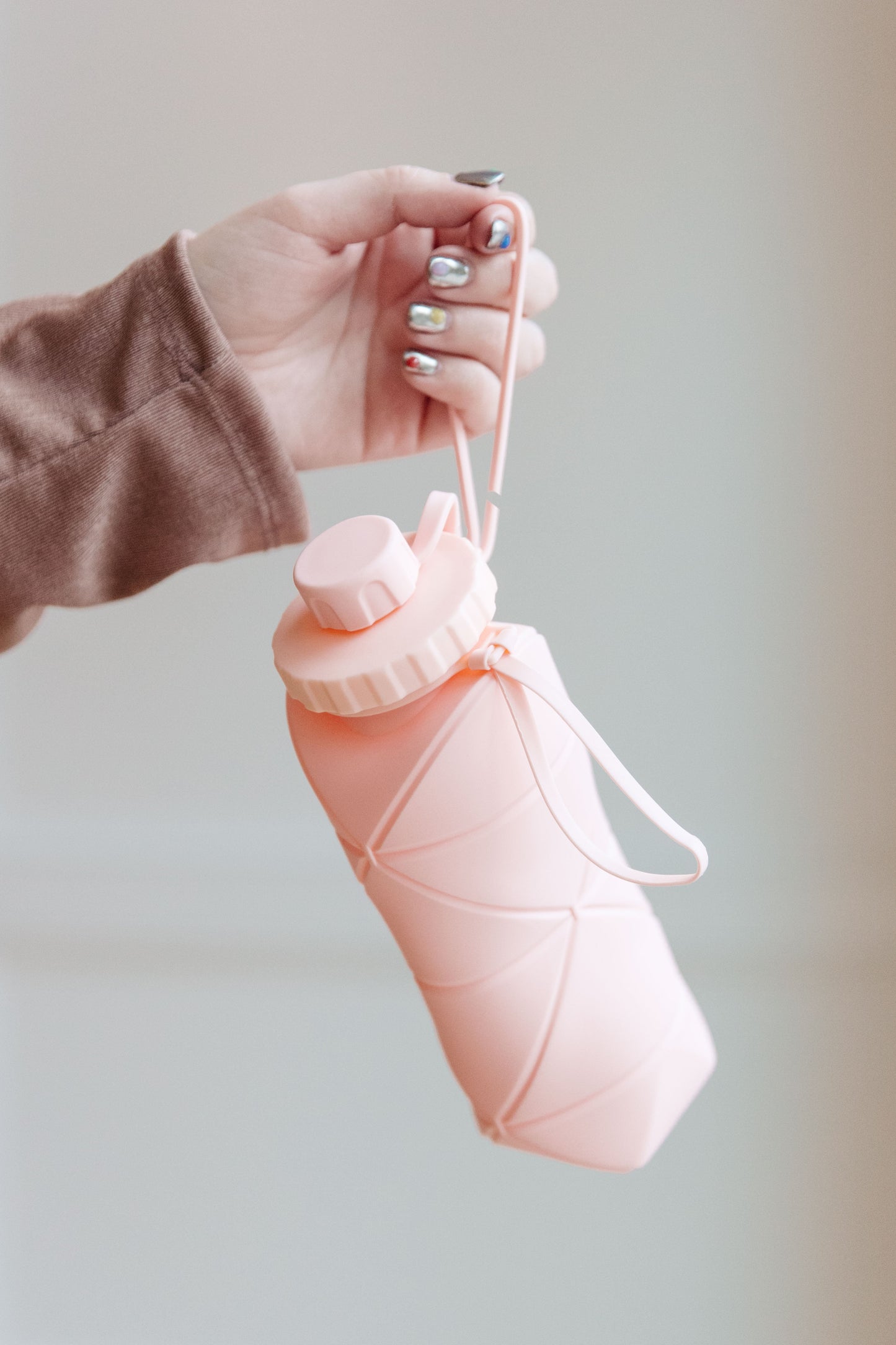 Collapsing Silicone Water Bottle in Diamond Pink - Dahlia Boutique