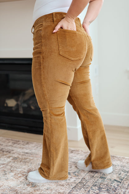 Cordelia Bootcut Corduroy Pants in Camel - Dahlia Boutique