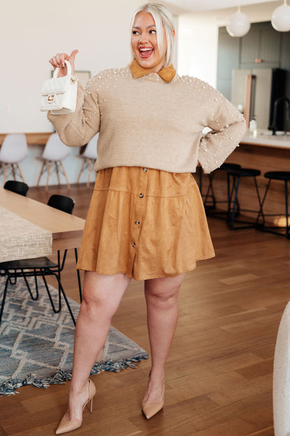 String Me Along Pearl Accent Sweater - Dahlia Boutique